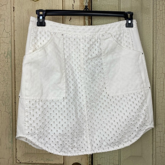 Rebecca Taylor White Denim Skirt NWT - Picture 2 of 8